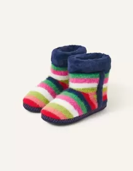 Image of Accessorize Faux Fur Stripe Slipper Boots Multi, Size: M