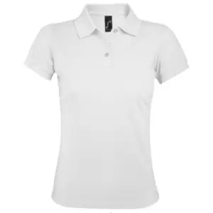 image of SOLs Womens/Ladies Prime Pique Polo Shirt (M) (White)