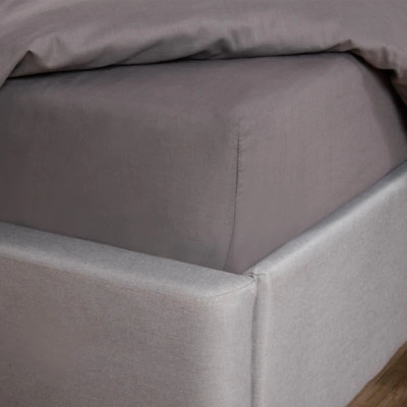Image of OHS OHS Polycotton 30 Deep Elasticated Fitted Bed Sheet in Dark Grey Size: Double Fitted Dark Grey Double Fitted Unisex 5027434153633