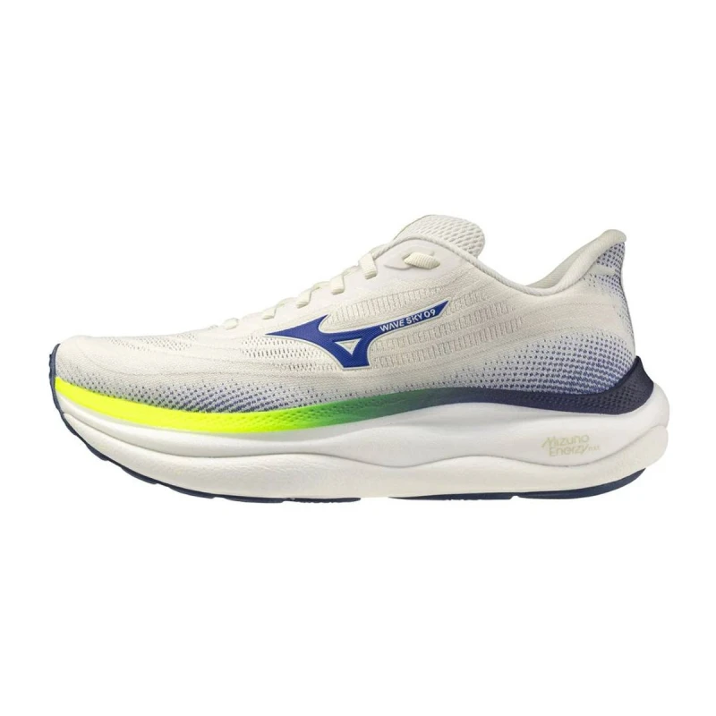 Image of Mizuno Wave Sky 9 Beige Blue SS26 sneakers
