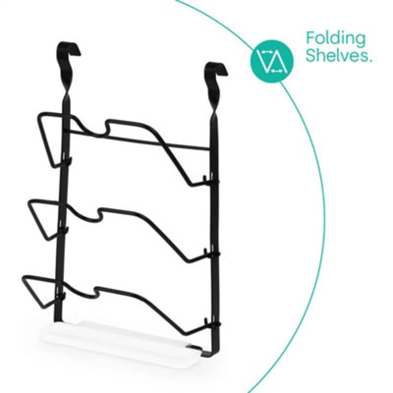 Image of LIVIVO Kitchen Saucepan Lid Organiser Rack Black