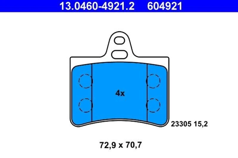 Image of ATE 13.0460-4921.2 Brake pad set excl. wear warning contact Brake Pad Set,disc brake (402)