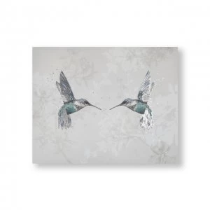 image of Art for the Home Hummingbirds Printed Canvas - One size - grey