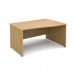 image of Maestro 25 PL Right Hand Wave Desk 1400mm - OAK Panel Leg Design