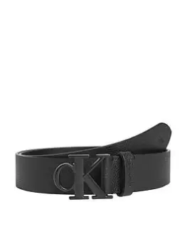 image of Calvin Klein Jeans Mono Hardware Belt - Black, Size 95 Cms, Men