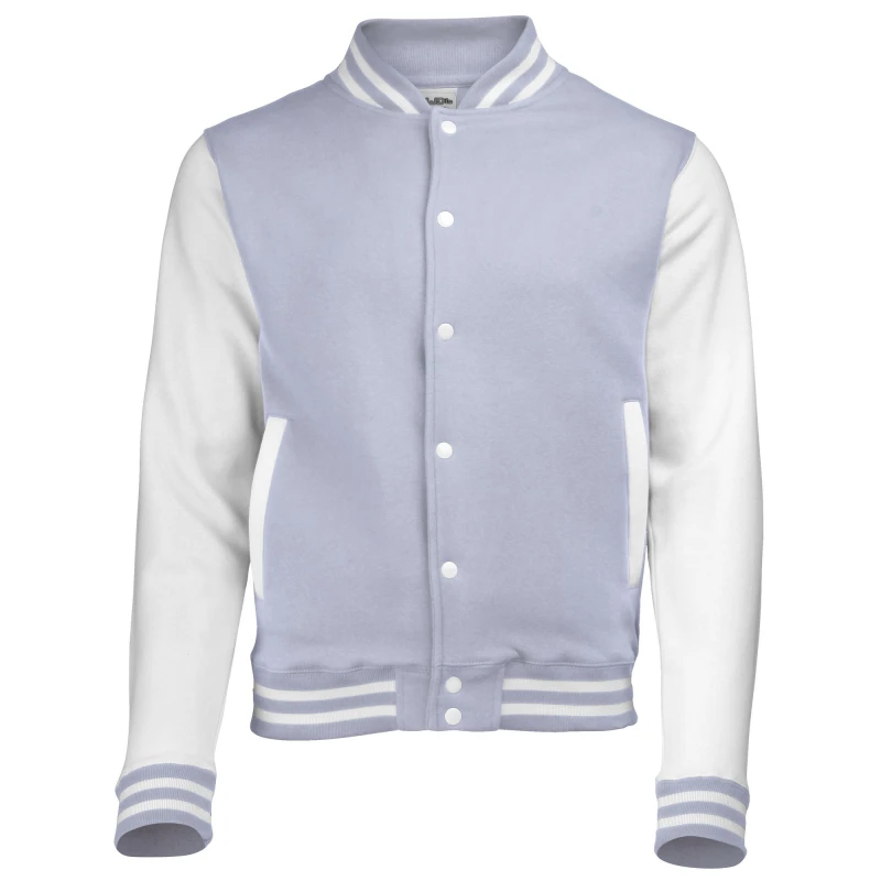 Image of AWDis AWDis Men Varsity Jacket in Light Grey Size: X-Small Light Grey XS Male 5055747780789
