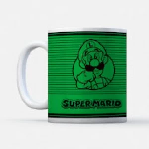 image of Nintendo Super Mario Luigi Retro Line Art Colour Mug