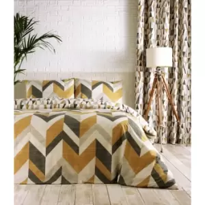 Image of Furn Renovate Duvet Cover Set (Double) (Charcoal/Gold)
