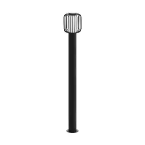 Image of IP44 Outdoor Bollard Light Black Zinc Plated Steel 1 x 28W E27 Bulb Post