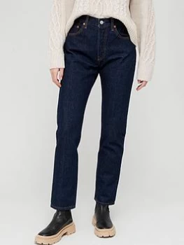Image of Levis 501® High Rise Straight Leg Jean - Dark Blue Size 26, Inside Leg 32, Women