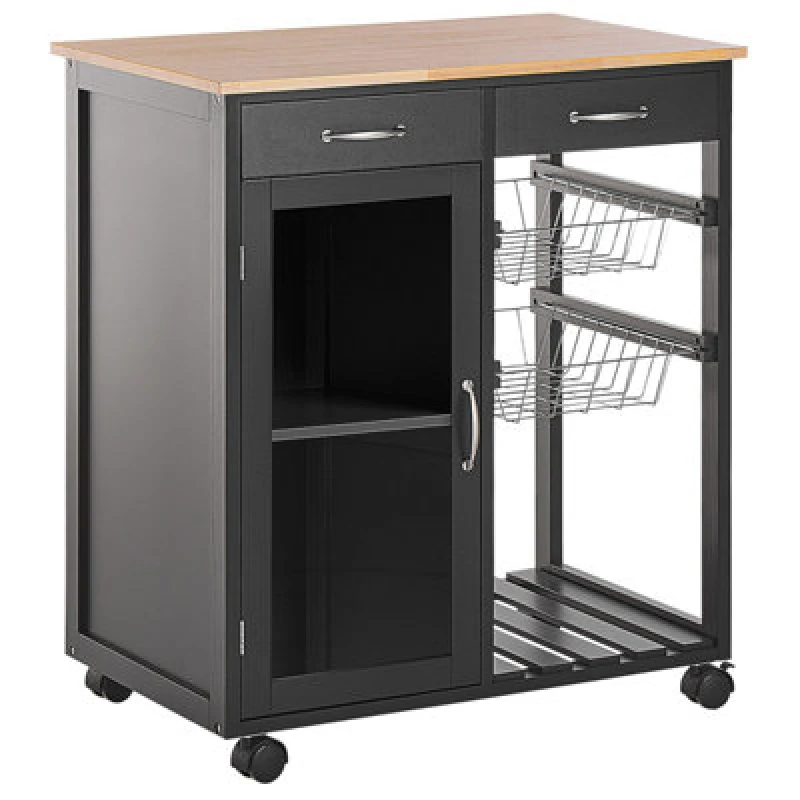 Image of Beliani Kitchen Trolley Boves Black