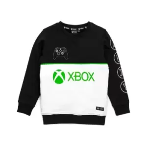 image of Xbox Boys Sweatshirt (10-11 Years) (Black/White/Green)