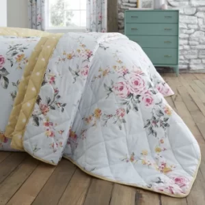 Image of Catherine Lansfield Canterbury Duck Egg Bedspread Duck Egg (Blue)