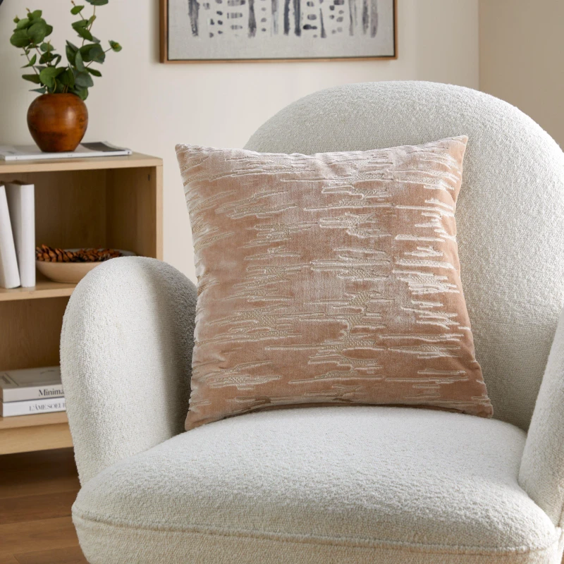 Image of Homelife Velvet Cushion - Brown Brown One Size