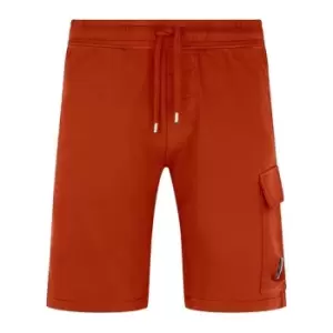 Image of CP COMPANY Lens Fleece Shorts - Red