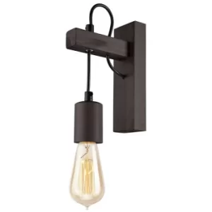 image of Leon Industrial Wall Light Wenge, 1x E27