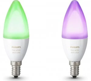 image of Philips Hue White and Colour Ambience Wireless Bulb E14 Twin Pack