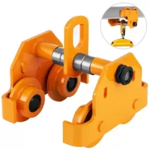 Image of VEVOR 0.5T Push Beam Trolley 1100LBS Capacity Trolley Heavy Duty Dual Wheels Manual Plain Trolley for I Beam Flange 2.5''-7''