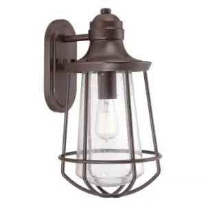 Image of Outdoor IP44 Wall Light Western Bronze LED E27 60W d02299