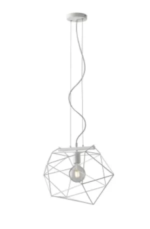 image of Abraxas Globe Cage Ceiling Pendant, White, E27