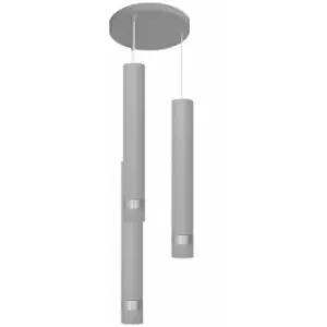 Image of Helam Tuba Cluster Pendant Ceiling Light Grey, Chrome 30cm