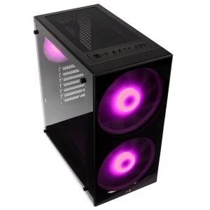 image of Aerocool Python Midi Tower RGB Case - Black Tempered Glass