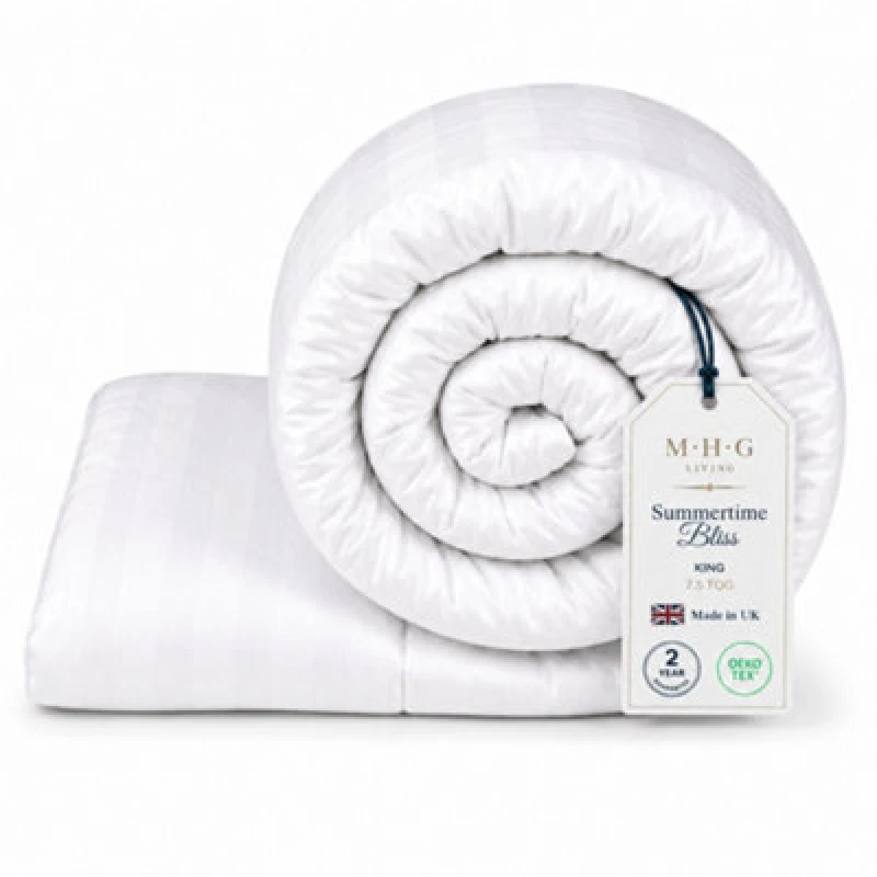 Image of MHG Living MHG Living King Size White Spring Summer Hollowfibre Duvet 7.5 Tog - Wilko White