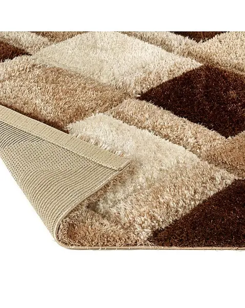 image of JD Williams Geo Shaggy Rug Beige 60X110 MN14613