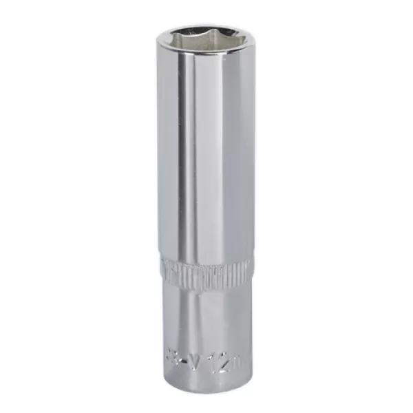 image of Genuine SEALEY SP3812D WallDrive&#174; Socket 12mm Deep 3/8Sq Drive Fully Polished