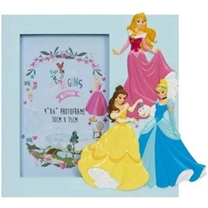 Image of 4" x 6" - Disney Princess Rectangle Blue Frame