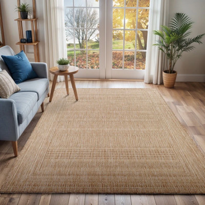 Image of Livabliss In- & Outdoor Global Jute-Look Brown Sierra Area Rug 160 X 213cm - Easy To Clean, Perfect For Balcony, Kitchen Or Dining Room