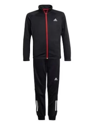 Image of Adidas Older Boys Xfg Aeroready Tracksuit, Black/Red/White, Size 11-12 Years