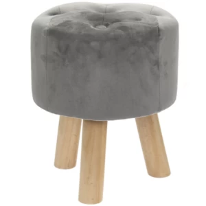 image of Grey Velvet Stool By Lesser & Pavey