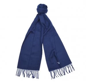 Image of Barbour Mens Plain Lambswool Scarf - Navy