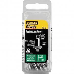 Image of Stanley Aluminium Pop Rivets 4mm Short Pack of 20
