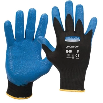 Image of 40229 G40 Palm-side Coated Blue/Black Gloves - Size 11