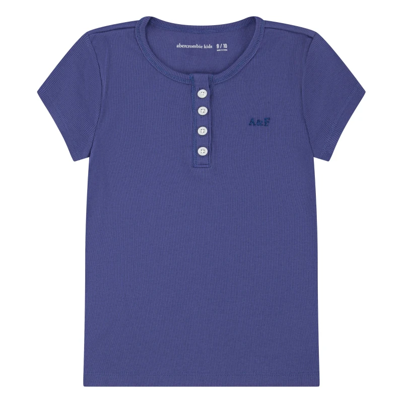 Image of Abercrombie and Fitch Kids Regular Fit T-Shirt Blue UD1 female 15-16Y