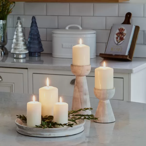 image of Padstow White Wash Wooden Candle Tray White