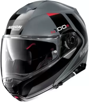 Image of Nolan N100-5 Hilltop N-Com Helmet, black-grey, Size 2XL, black-grey, Size 2XL