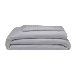Image of Belledorm 540 Thread Count Satin Stripe Duvet Cover Set (Double) (Platinum)