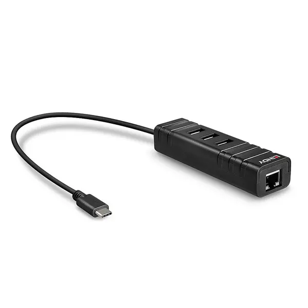 image of Lindy USB 3.2 Type C Hub & Gigabit Ethernet Converter