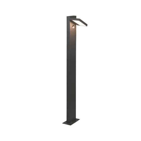 image of Horton Modern 100cm Outdoor Bollard Anthracite 3000K IP54 with PIR