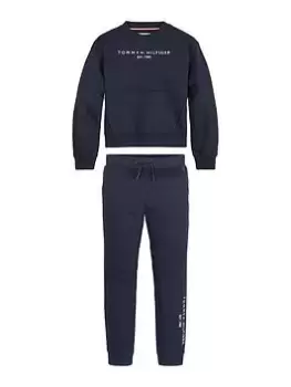 Image of Tommy Hilfiger Girls Essential Sweatpant Set - Navy, Size Age: 16 Years, Women