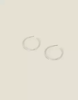 Image of Accessorize Womens Sterling Silver Plated Crystal Large Hoops