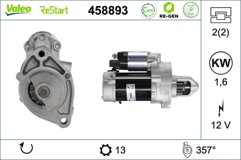 Image of Starter motor VALEO 458893