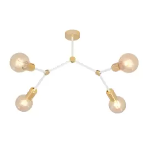 Image of Code White Contemporary Multi Arm Semi Flush Ceiling light 4x E27