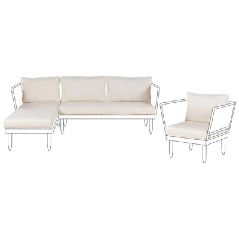 Image of Beliani Outdoor Cushion Cover Set Cremona Off-White