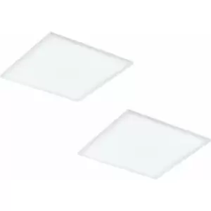 Image of Loops - 2 pack 595mm Sleek Ceiling Light White Slim Square Low Profile 33W LED 4000K