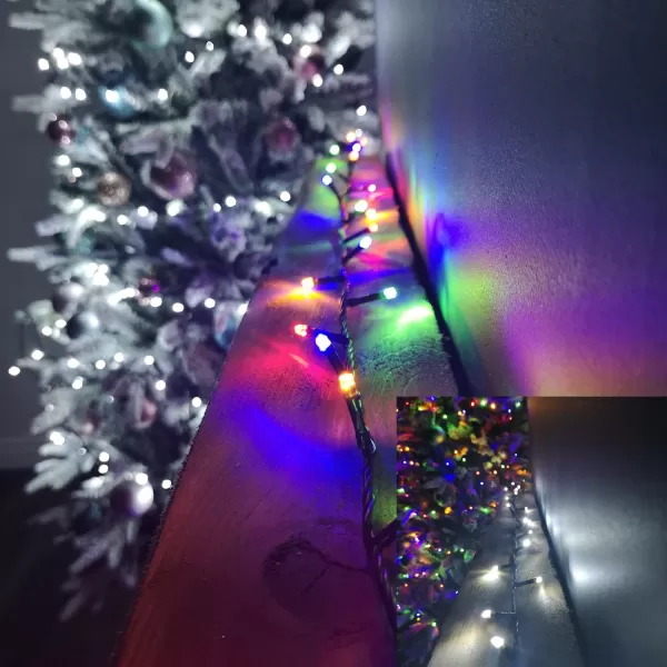 Image of 12m White or Multi Colour Colour Changing Connectable String LED Lights Christmas Decorations