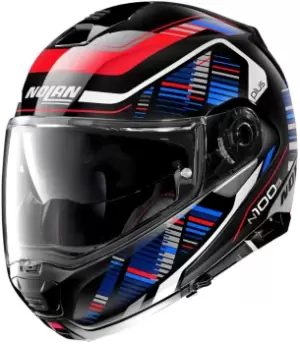 Image of Nolan N100-5 Plus Starboard N-Com Helmet, black-red-blue Size M black-red-blue, Size M